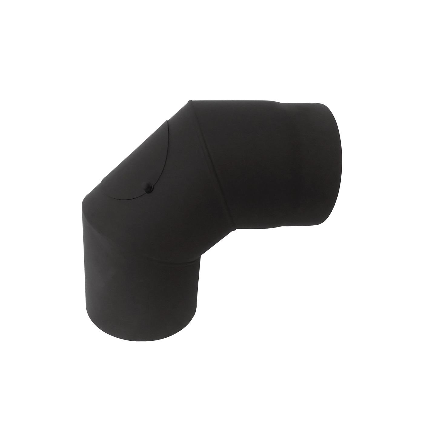 Коліно 90° з прочисткою з чорної сталі, чорна сталь + вогнестійка фарба Versia-Lux  - фото 1