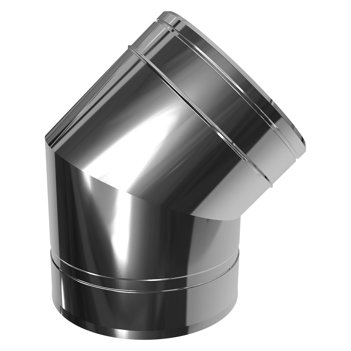 Коліно 45° двостінне, нержавіюча сталь + нержавіючий кожух Versia-Lux  - фото 2