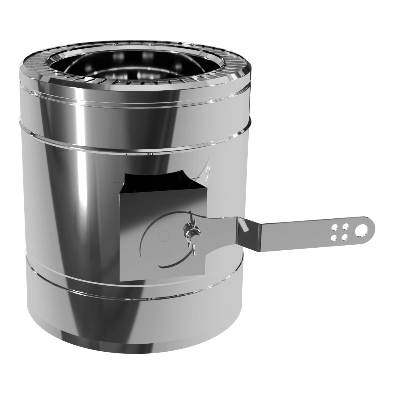 Регулятор тяги двостінний, нержавіюча сталь + нержавіючий кожух Versia-Lux  - фото 1