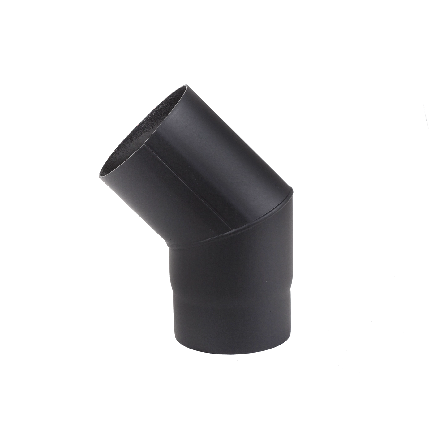 Коліно 45° з чорної сталі, чорна сталь + вогнестійка фарба Versia-Lux  - фото 1