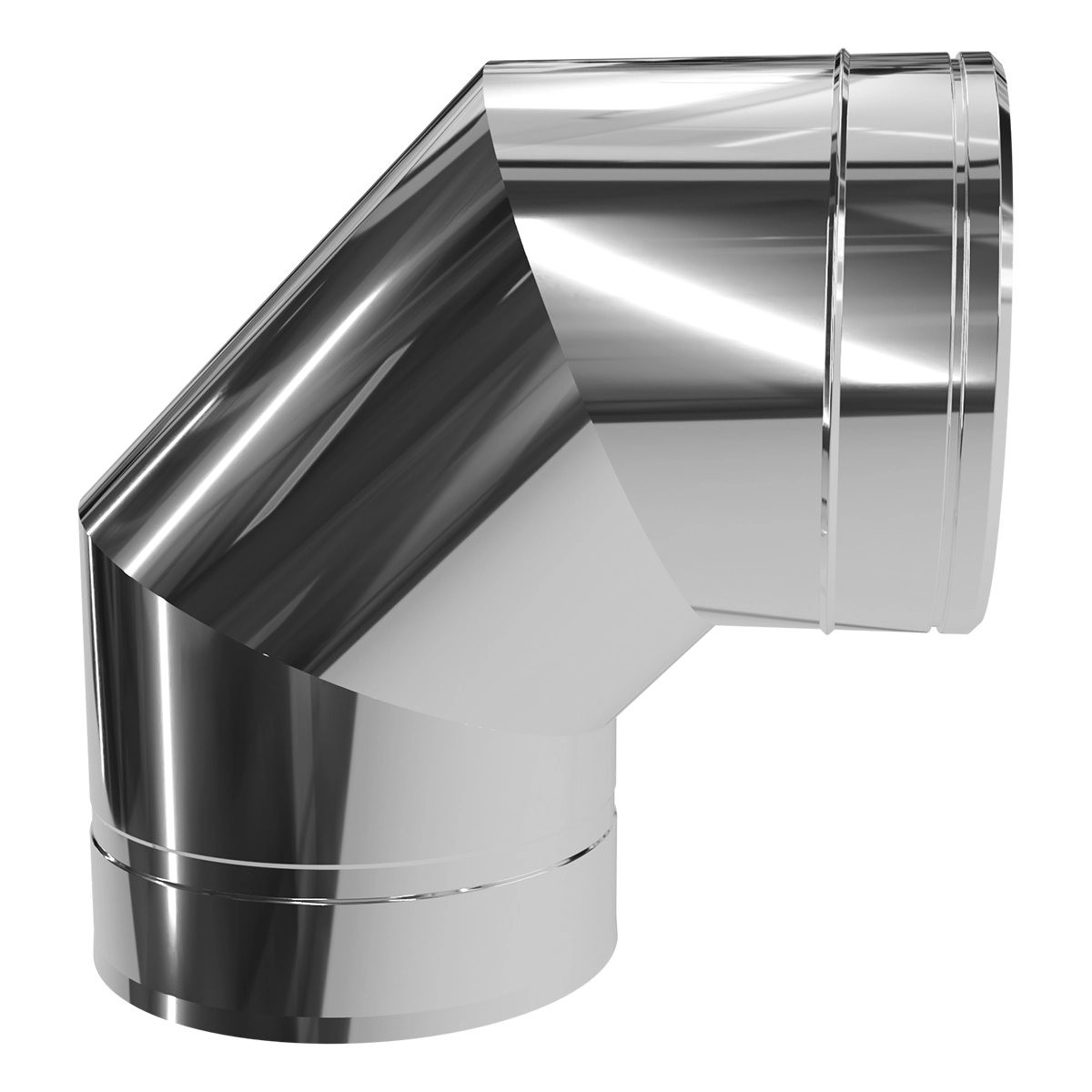 Коліно 90° двостінне, нержавіюча сталь + нержавіючий кожух Versia-Lux  - фото 2