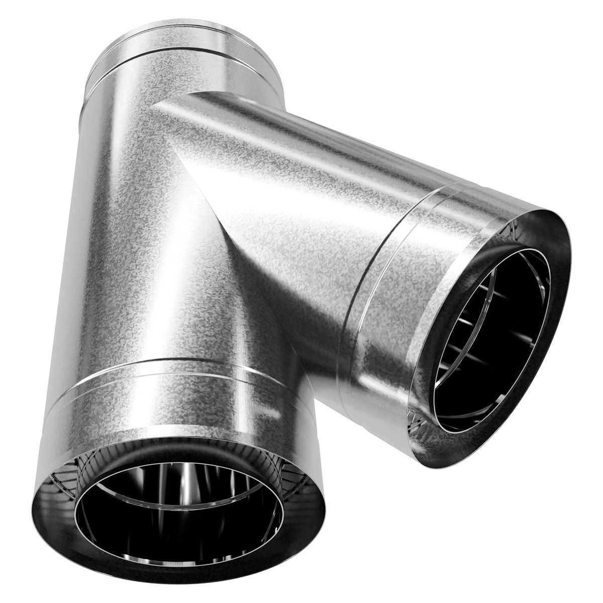 Трійник 45° двостінний, нержавіюча сталь + оцинкований кожух Versia-Lux  - фото 4