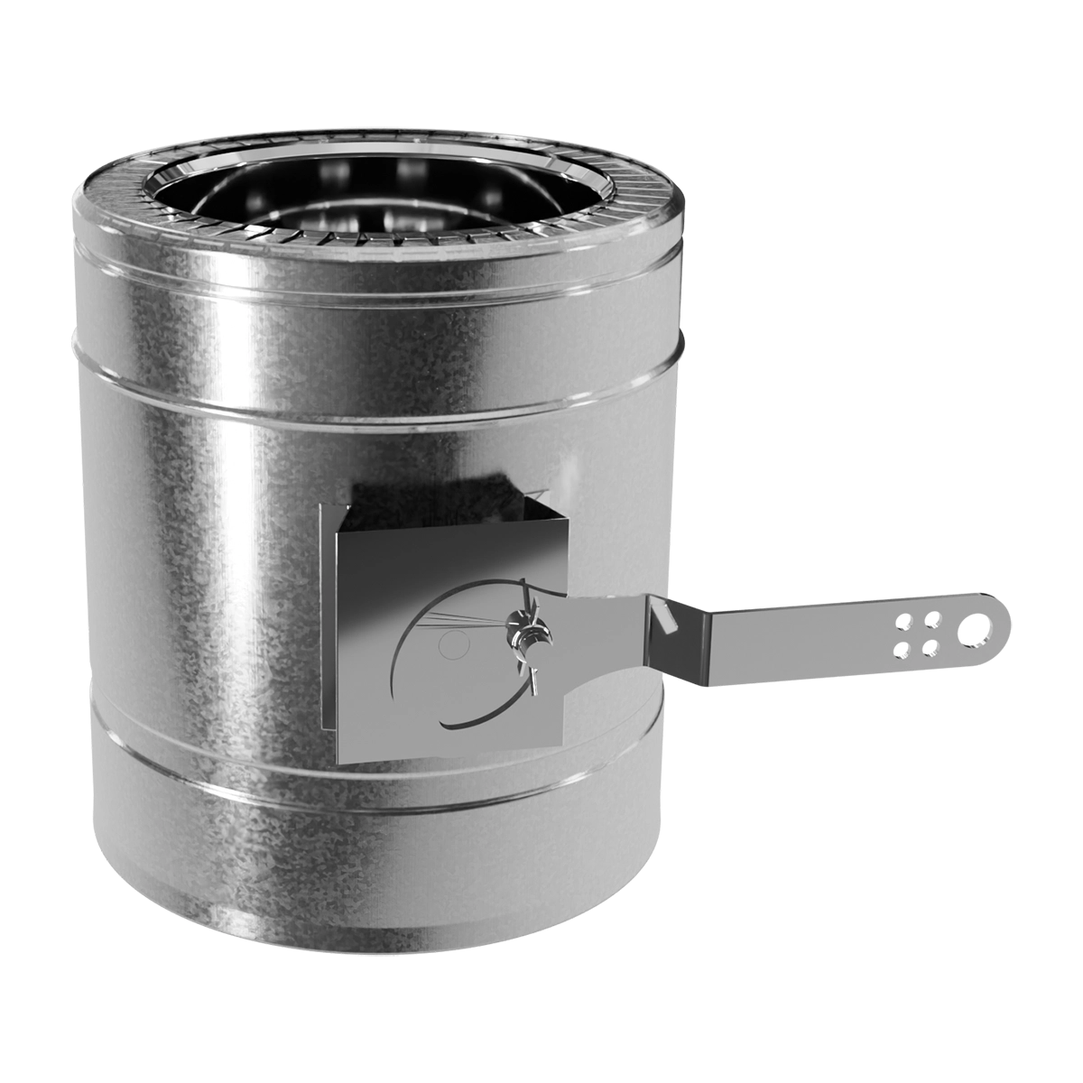 Регулятор тяги двостінний, нержавіюча сталь + оцинкований кожух Versia-Lux  - фото 1