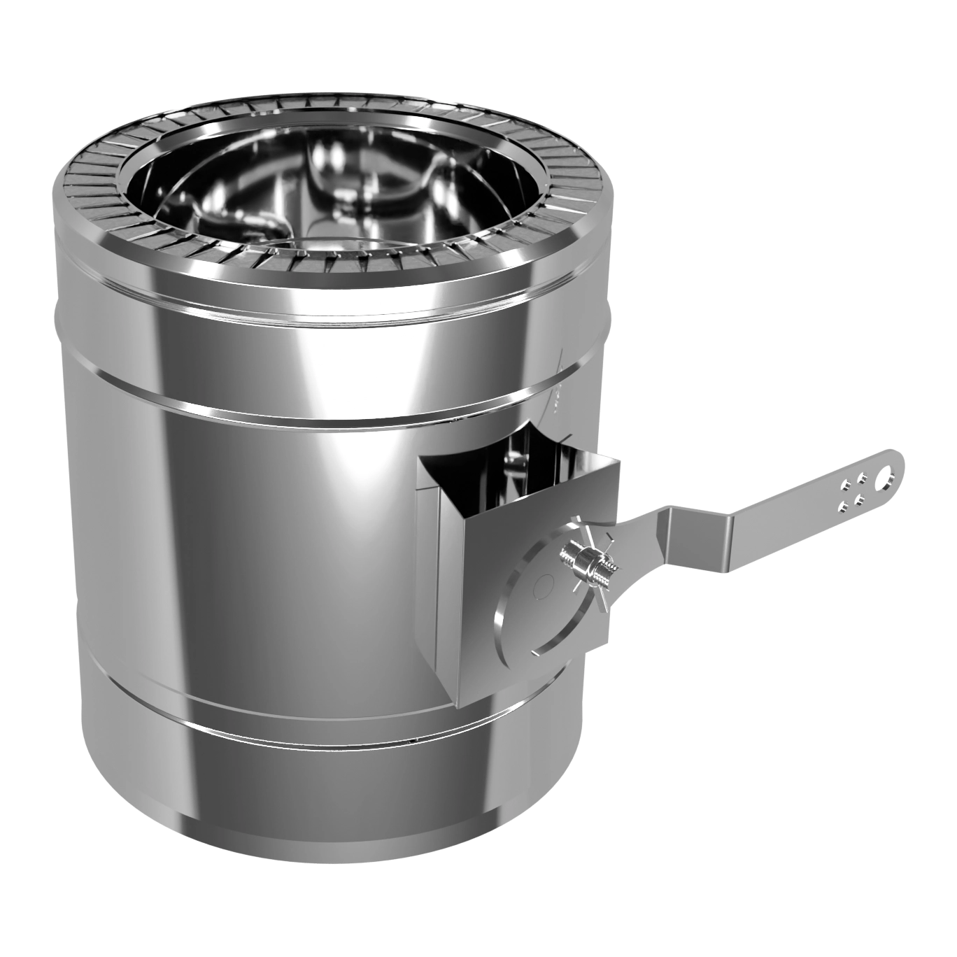 Регулятор тяги двостінний, нержавіюча сталь + нержавіючий кожух Versia-Lux  - фото 3