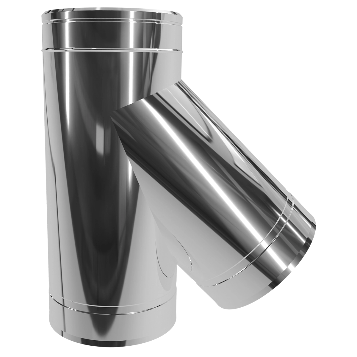 Трійник 45° двостінний, нержавіюча сталь + нержавіючий кожух Versia-Lux  - фото 2