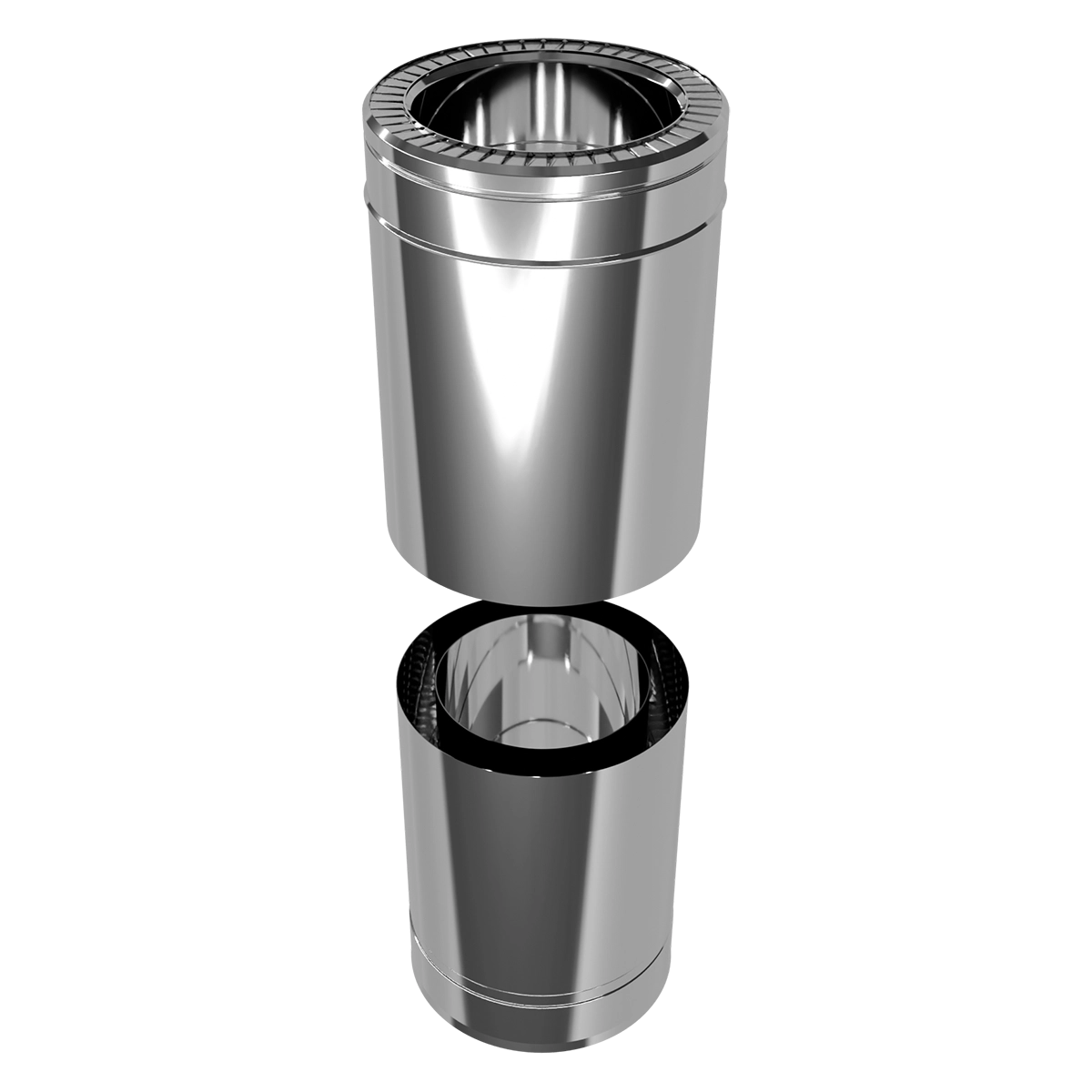 Труба-подовжувач двостінна 0.3-0.5 м, нержавіюча сталь + нержавіючий кожух Versia-Lux  - фото 3