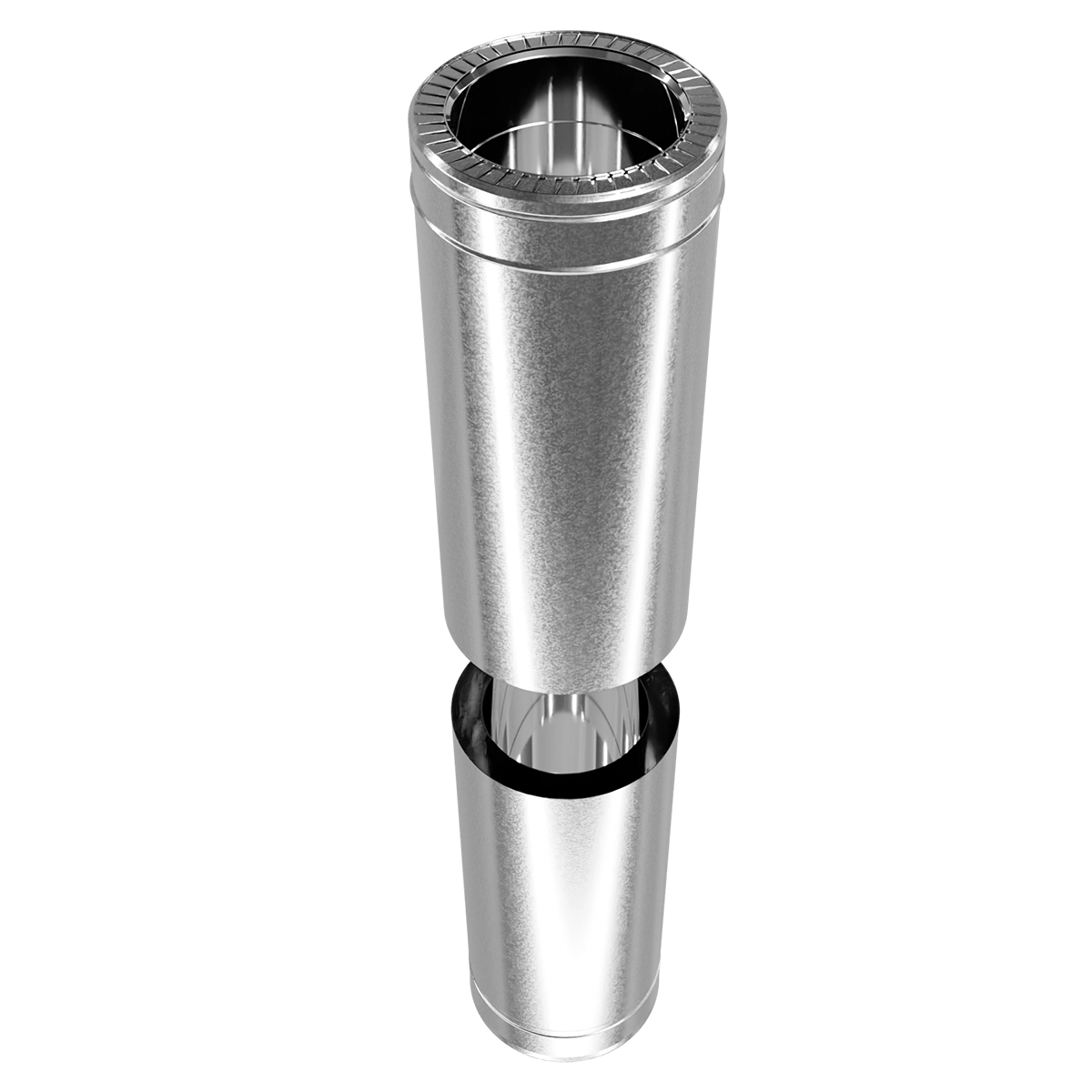 Труба-подовжувач двостінна 0.5-1 м, нержавіюча сталь + оцинкований кожух Versia-Lux  - фото 3