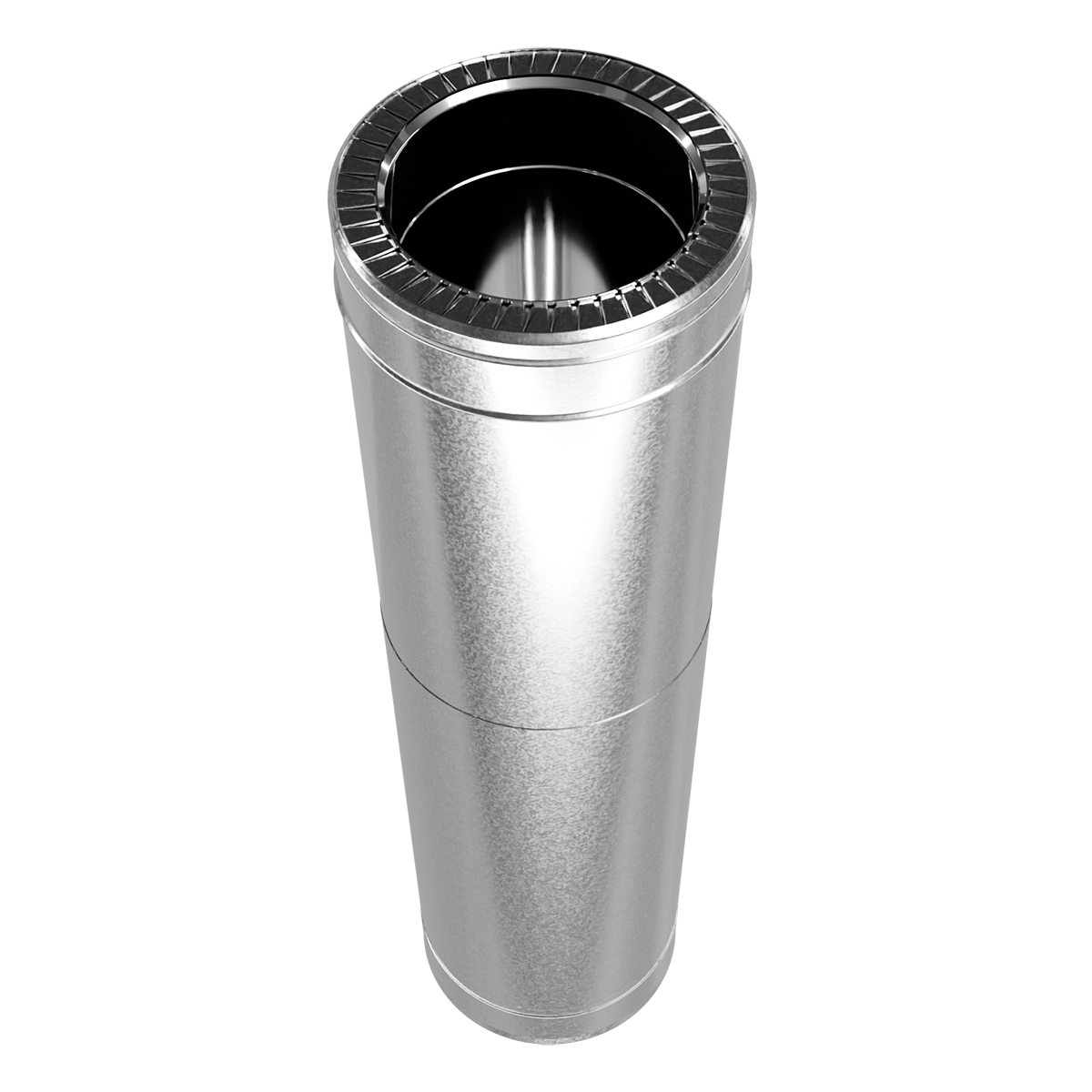 Труба-подовжувач двостінна 0.5-1 м, нержавіюча сталь + оцинкований кожух Versia-Lux  - фото 7