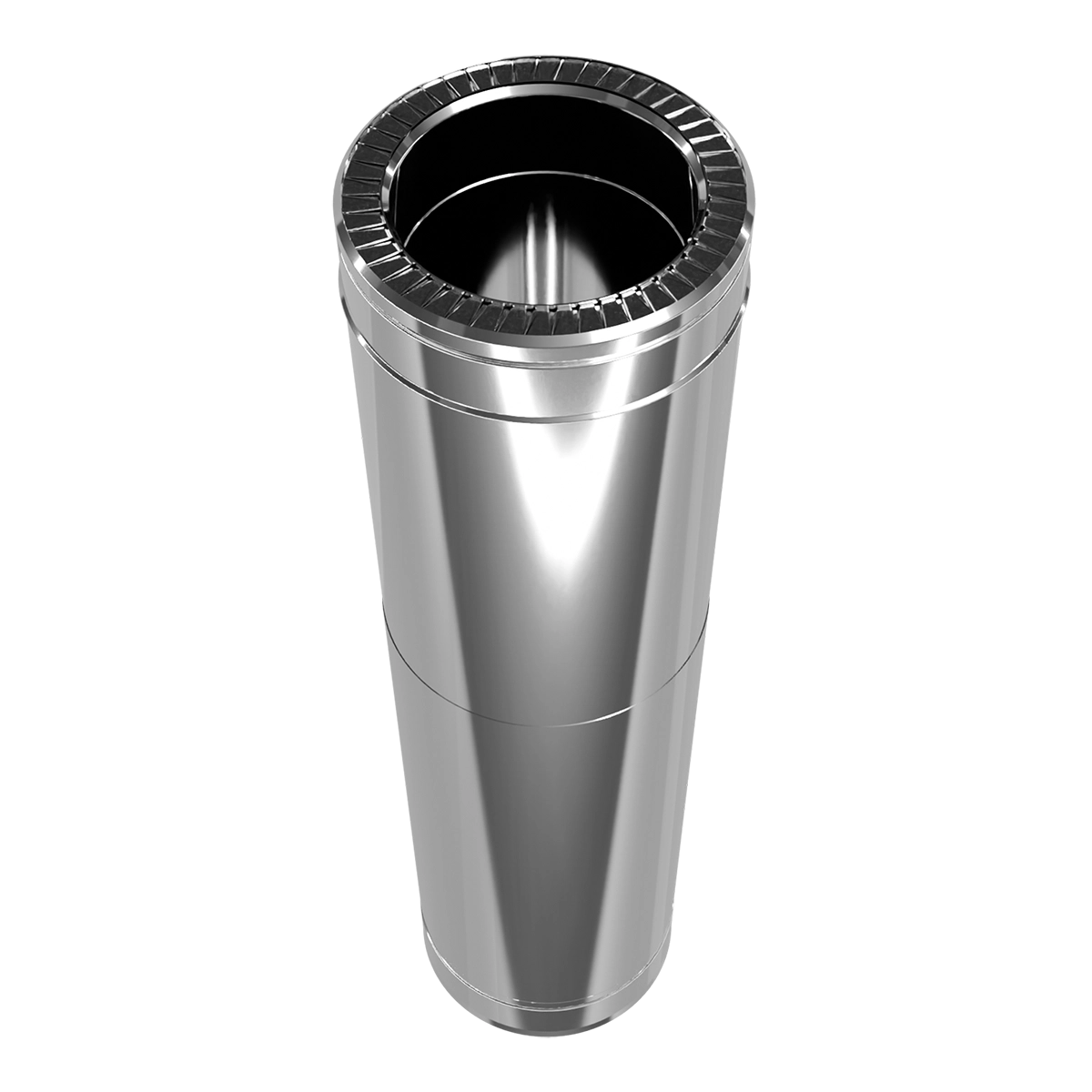 Труба-подовжувач двостінна 0.5-1 м, нержавіюча сталь + нержавіючий кожух Versia-Lux  - фото 7