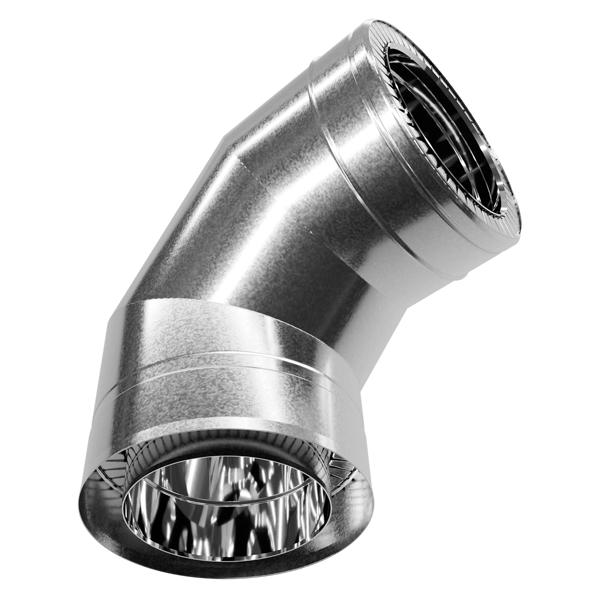 Коліно 90° двостінне, нержавіюча сталь + оцинкований кожух Versia-Lux  - фото 4