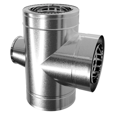 Трійник-ревізія 90° двостінний