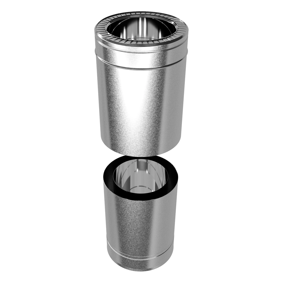 Труба-подовжувач двостінна 0.3-0.5 м, нержавіюча сталь + оцинкований кожух Versia-Lux  - фото 3