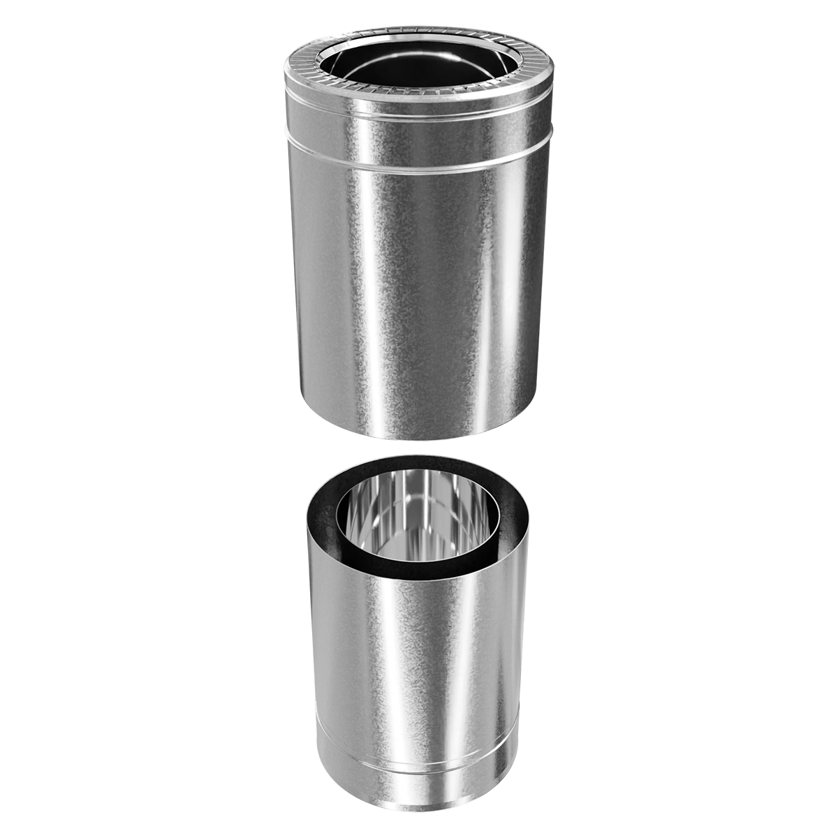 Труба-подовжувач двостінна 0.3-0.5 м, нержавіюча сталь + оцинкований кожух Versia-Lux  - фото 1