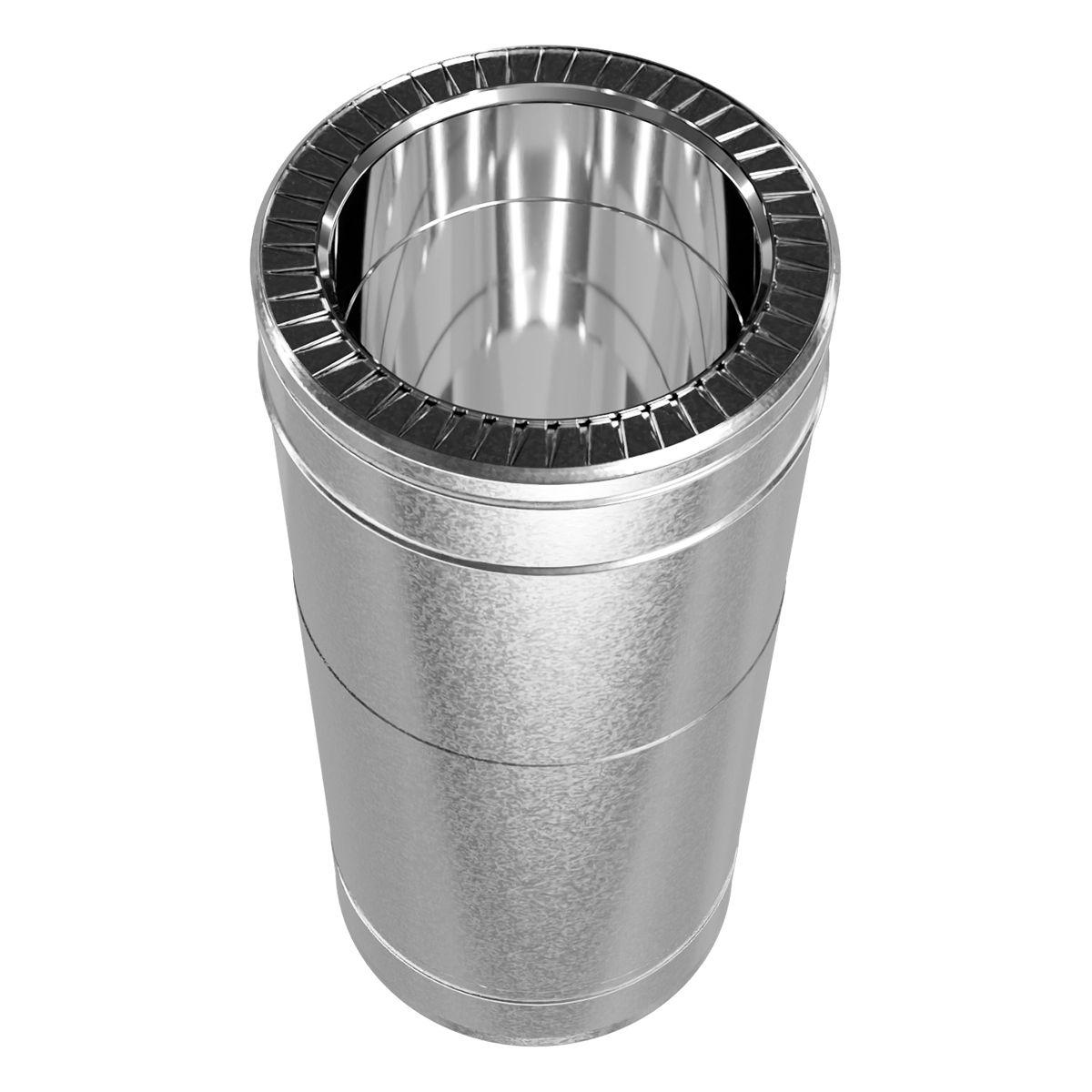 Труба-подовжувач двостінна 0.3-0.5 м, нержавіюча сталь + оцинкований кожух Versia-Lux  - фото 7