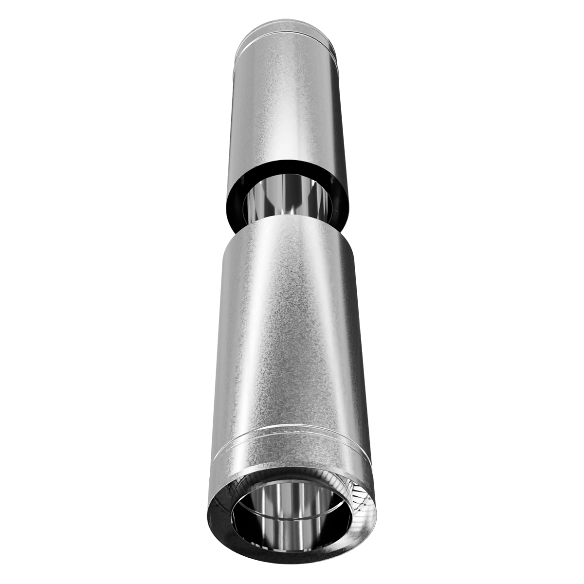 Труба-подовжувач двостінна 0.5-1 м, нержавіюча сталь + оцинкований кожух Versia-Lux  - фото 4