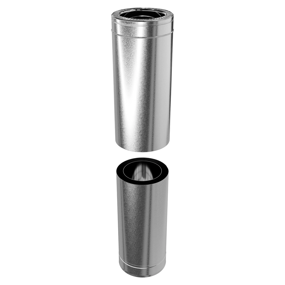 Труба-подовжувач двостінна 0.5-1 м, нержавіюча сталь + оцинкований кожух Versia-Lux  - фото 1